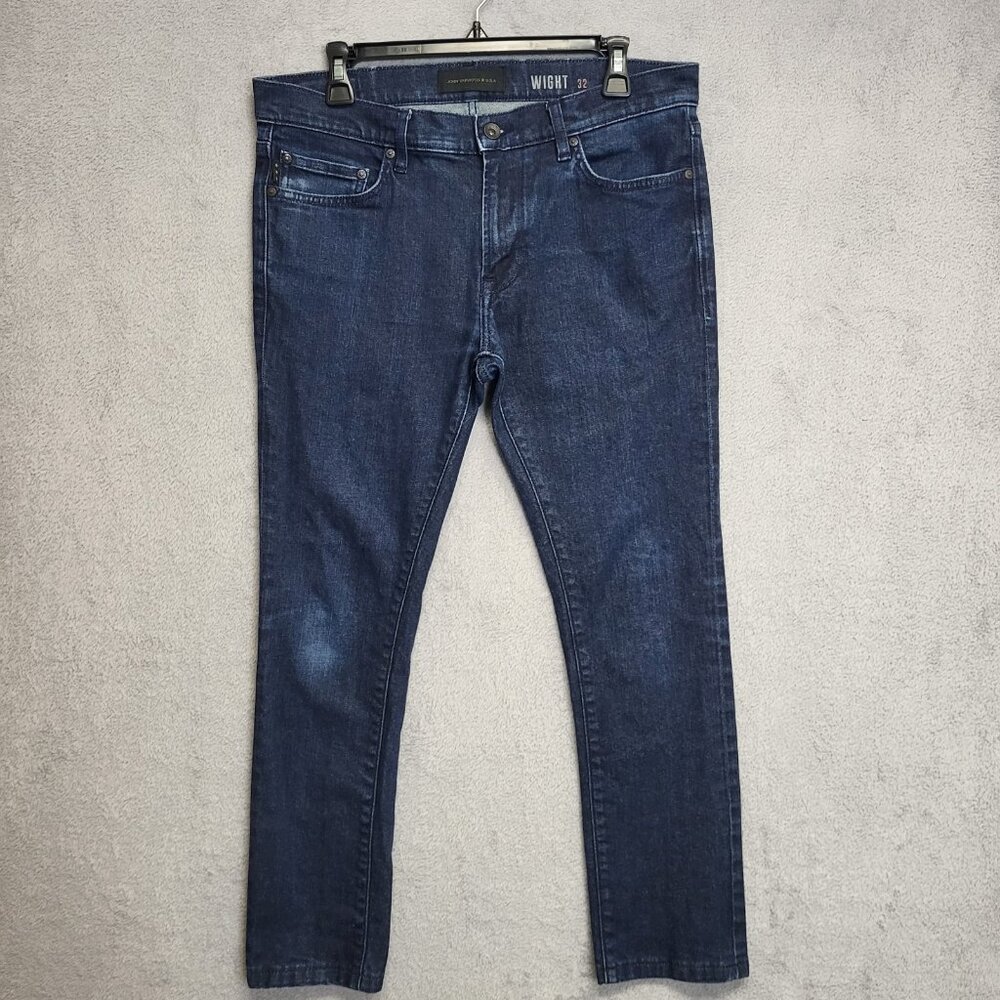 John Varvatos Wight Jeans Mens 32x27 Dark Wash Slim Fit Stretch Denim Distressed